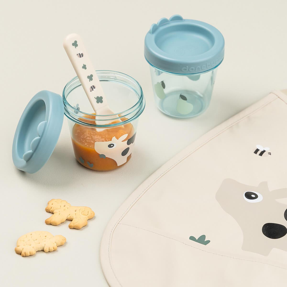 Done by Deer Baby Food Containers 2pk Blue