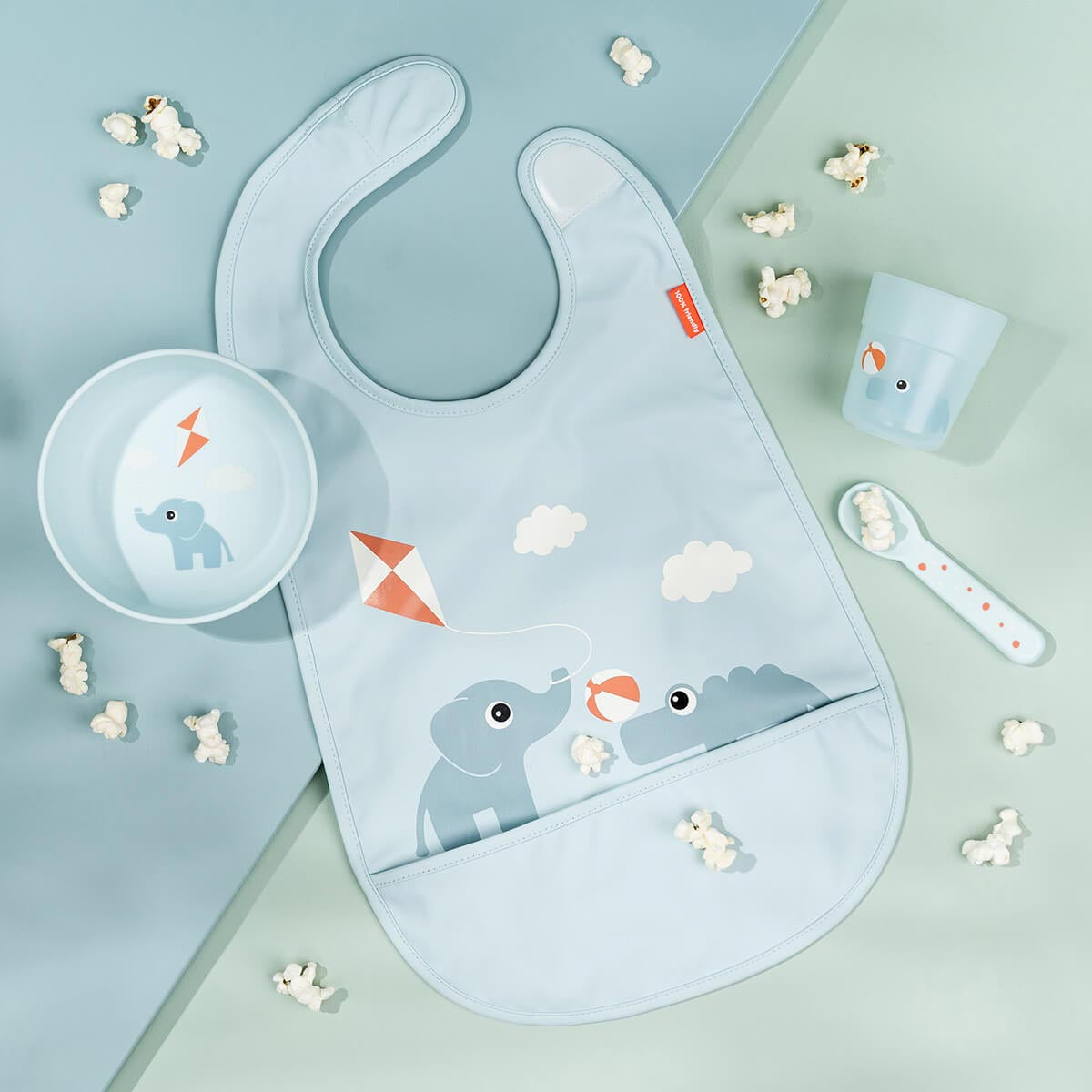 Done by Deer Velcro Bib Playground Blue