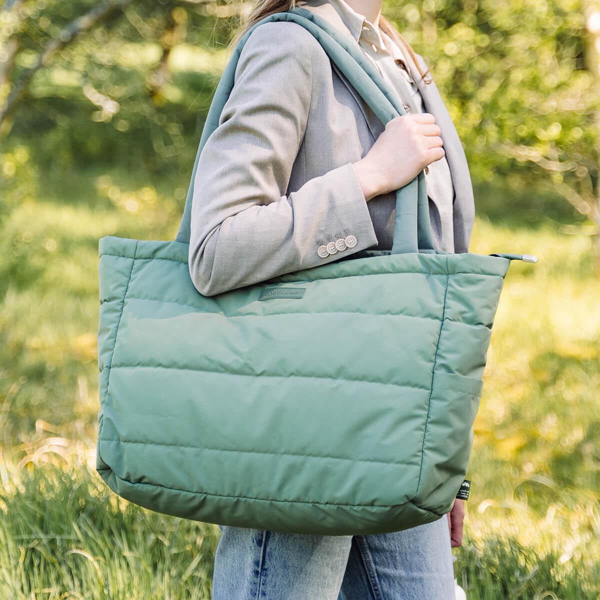 Done by Deer Quilted Changing Tote Green