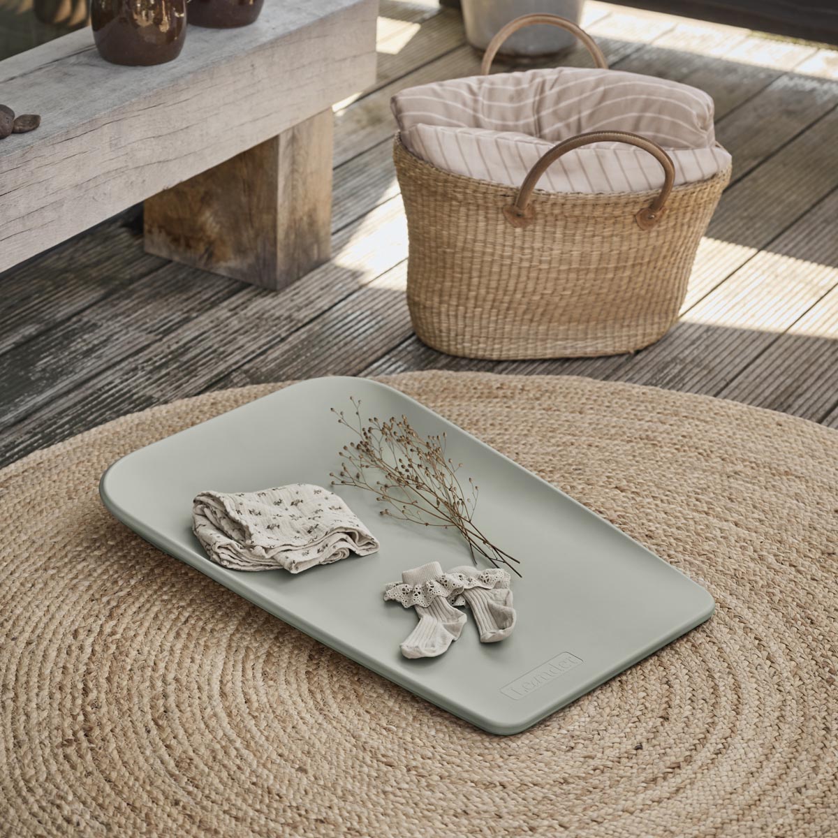 Leander Matty Mini Change Mat Sage Green