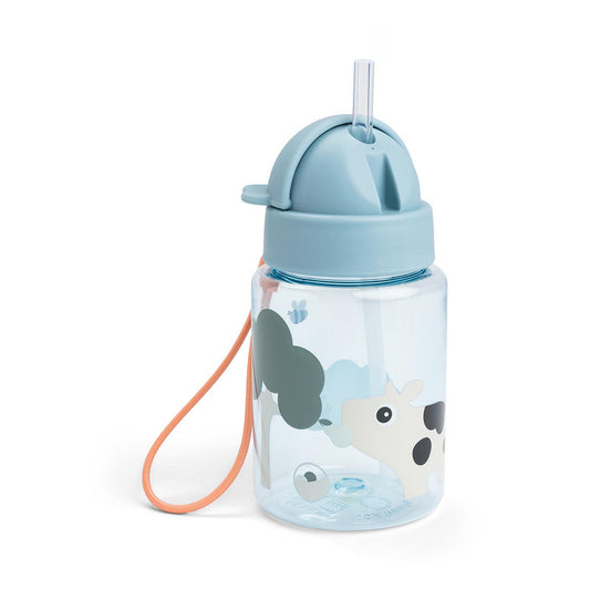 Done by Deer Small Drink Bottle Tiny Farm Blue