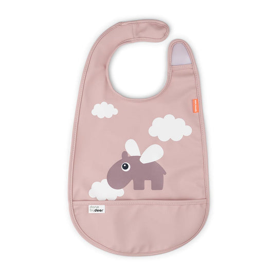 Done by Deer Velcro Bib Happy Clouds Powder