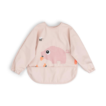 Done by Deer Sleeved Pocket Bib Tiny Farm Powder