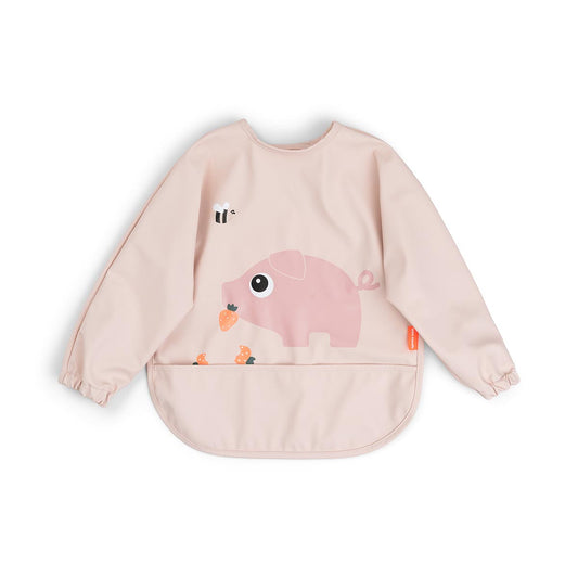 Done by Deer Sleeved Pocket Bib Tiny Farm Powder