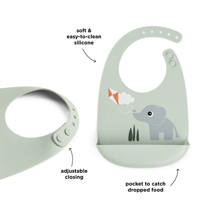 Done by Deer Silicone Bib Playground Green