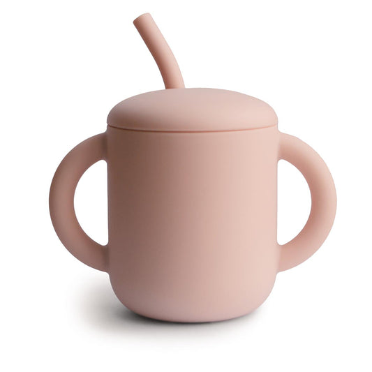 Mushie Training Cup & Straw Blush