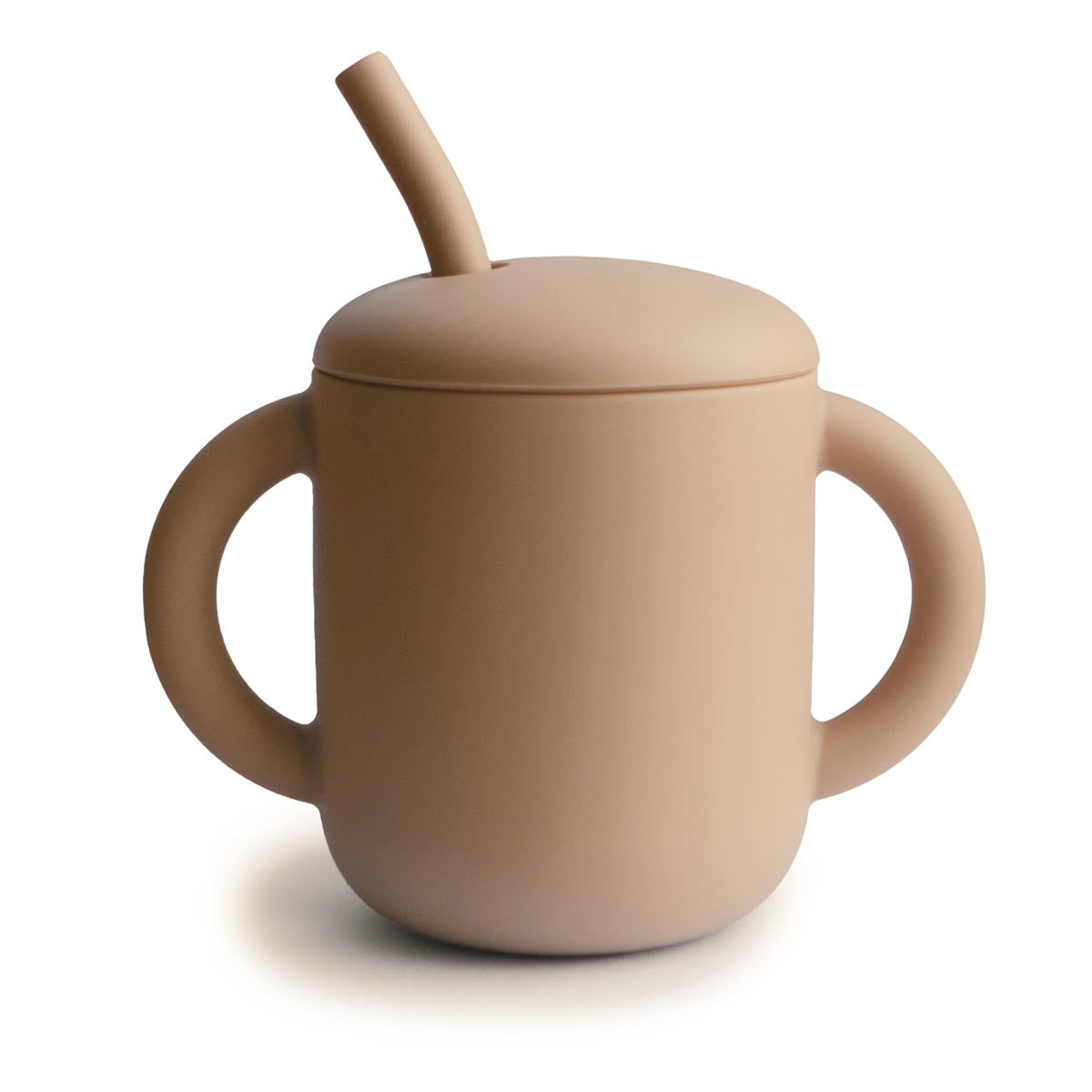 Mushie Training Cup & Straw Natural