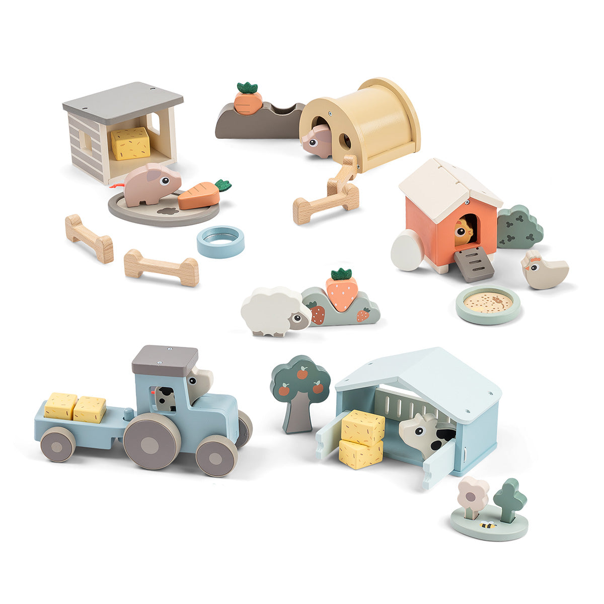 Done by Deer Tiny Farm Play Set Sheepy