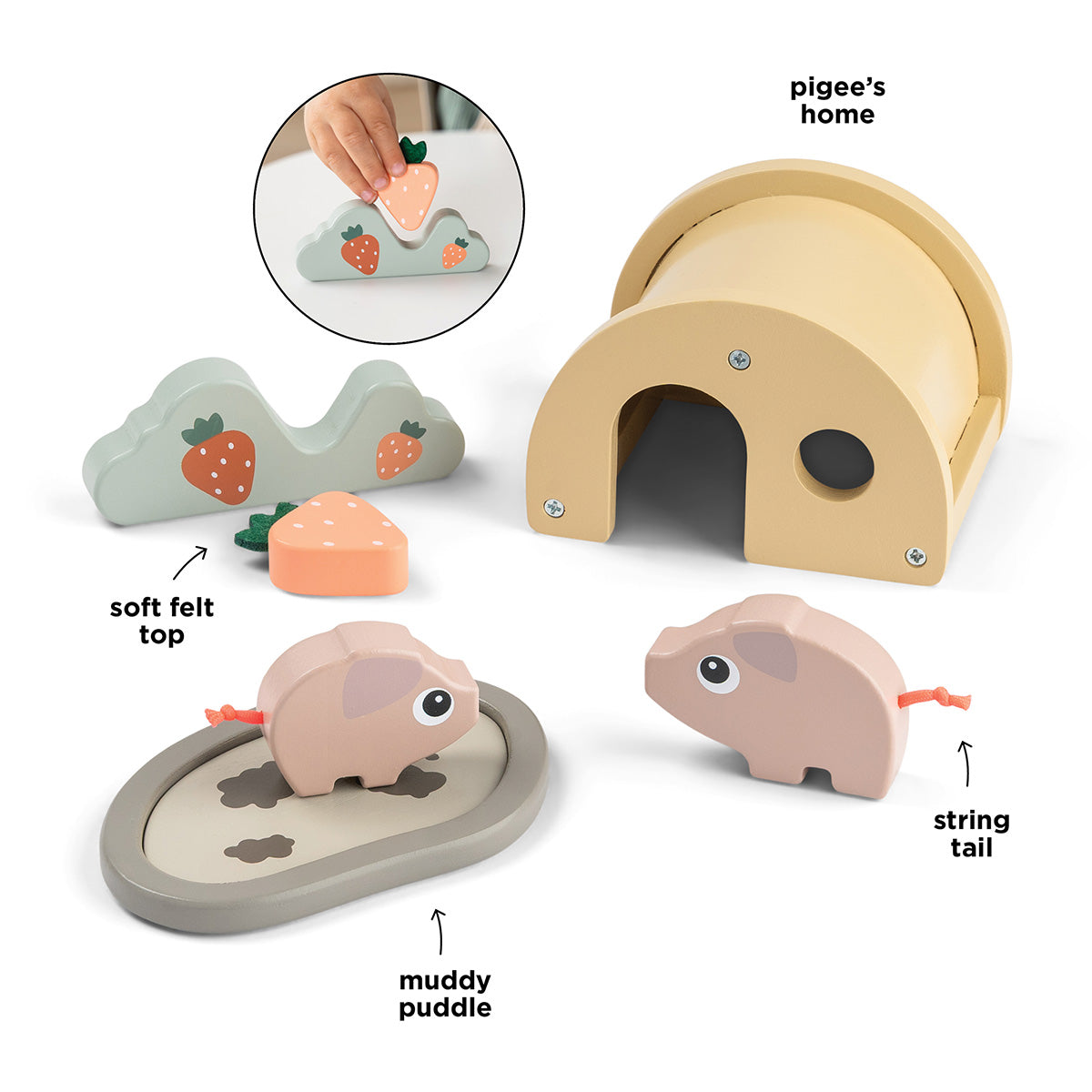 Done by Deer Tiny Farm Play Set Pigee