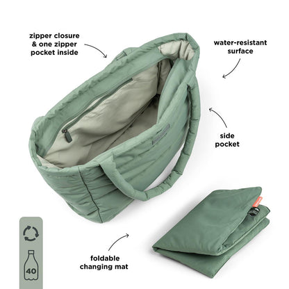Done by Deer Quilted Changing Tote Green