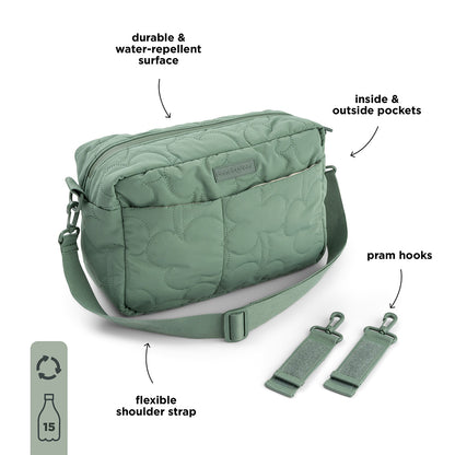 Done by Deer Quilted Stroller Bag Green