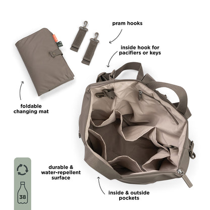 Done by Deer Nappy Bag Backpack Taupe