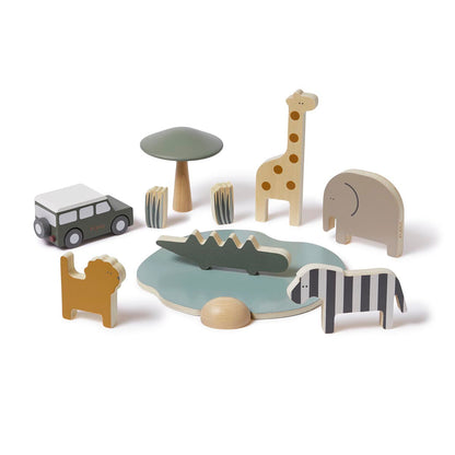 Flexa Wooden Safari Animals and Jeep