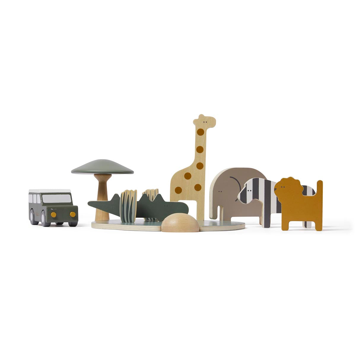 Flexa Wooden Safari Animals and Jeep