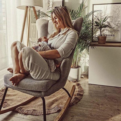 Quax Deluxe Rocking Nursing Chair - Sand Grey